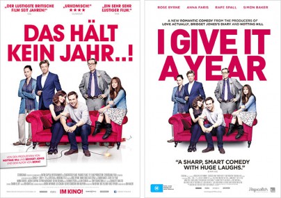 Filmplakate zu „Das hält kein Jahr“ („I Give it a Year“)