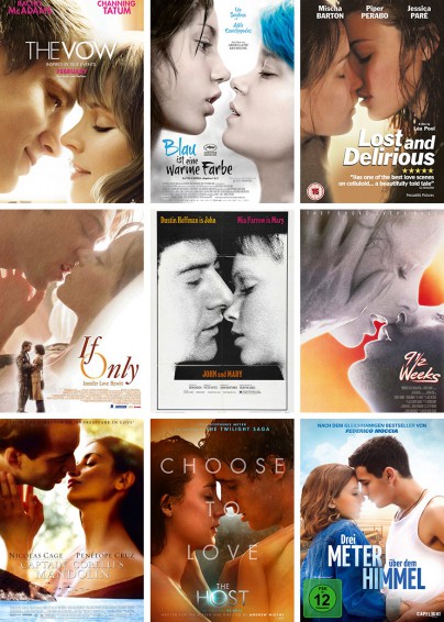 Küsse auf Filmplakaten