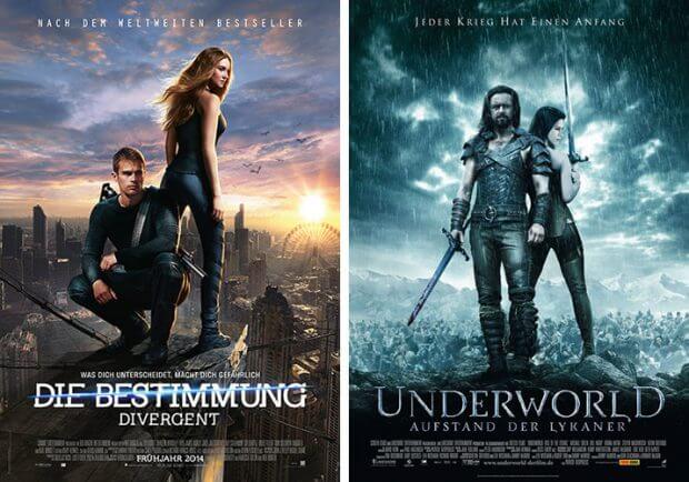 Poster zu „Die Bestimmung - Divergent“ und „Underworld: Aufstand der Lykaner“